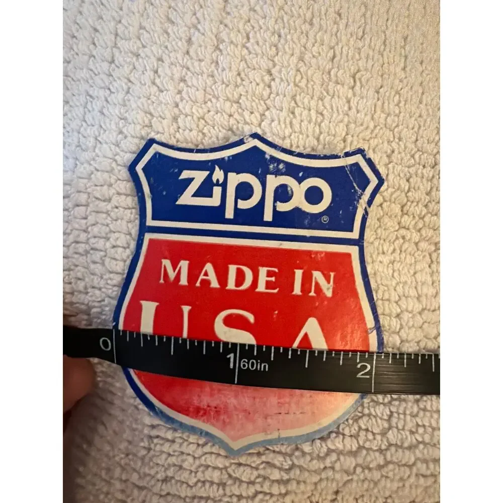 Vintage Zippo Made in USA Shield Decal Sticker Original Red White Blue 2.5